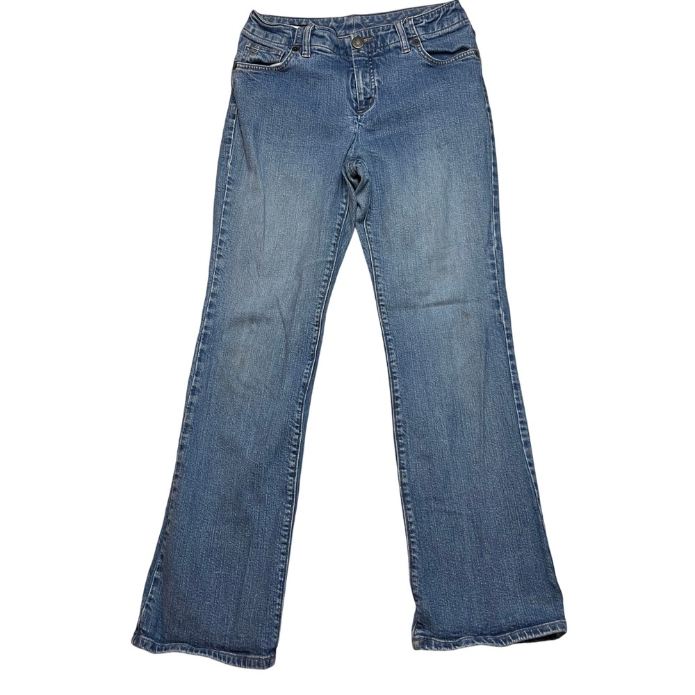 Lands End Jeans Womens 6P Blue Straight Leg Mid Rise Denim Stretch 195110